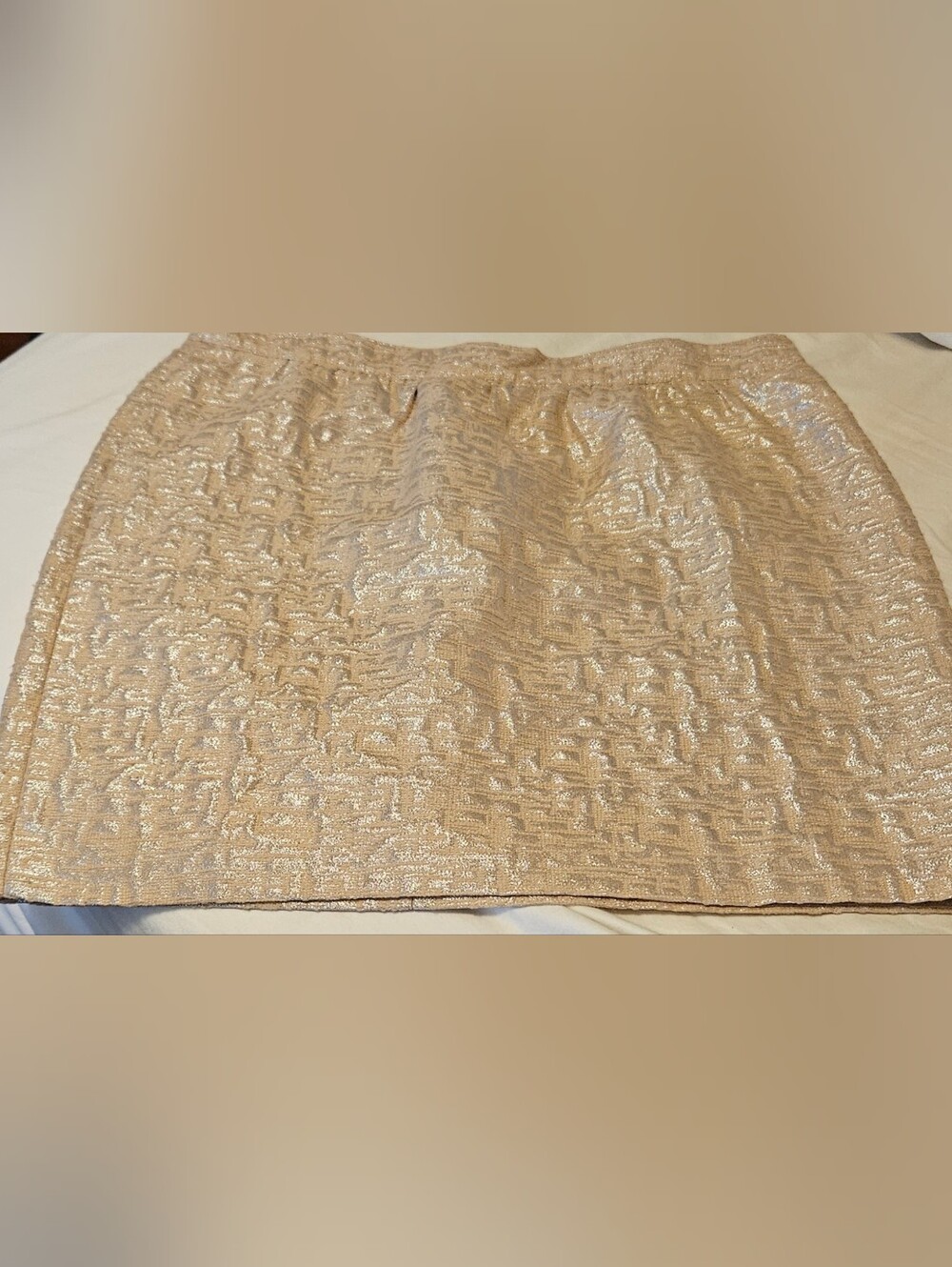 Ann Taylor LOFT Metallic Champagne Textured Women’s Skirt size 8